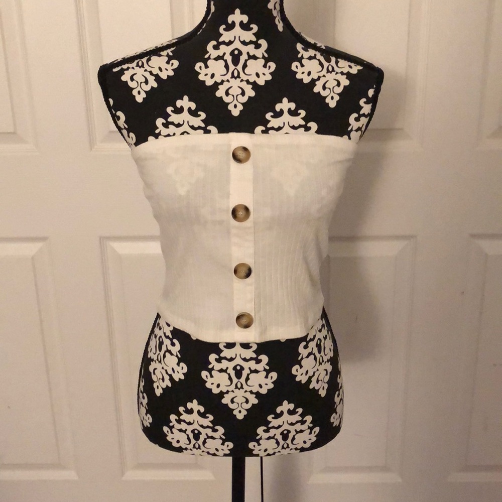 White cropped tube top